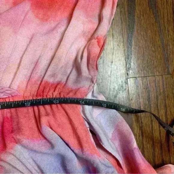 Anthropologie x Cloth & Stone Cloth Wrap Dress 100% Rayon Pastel Midi Flirty - Picture 4 of 7